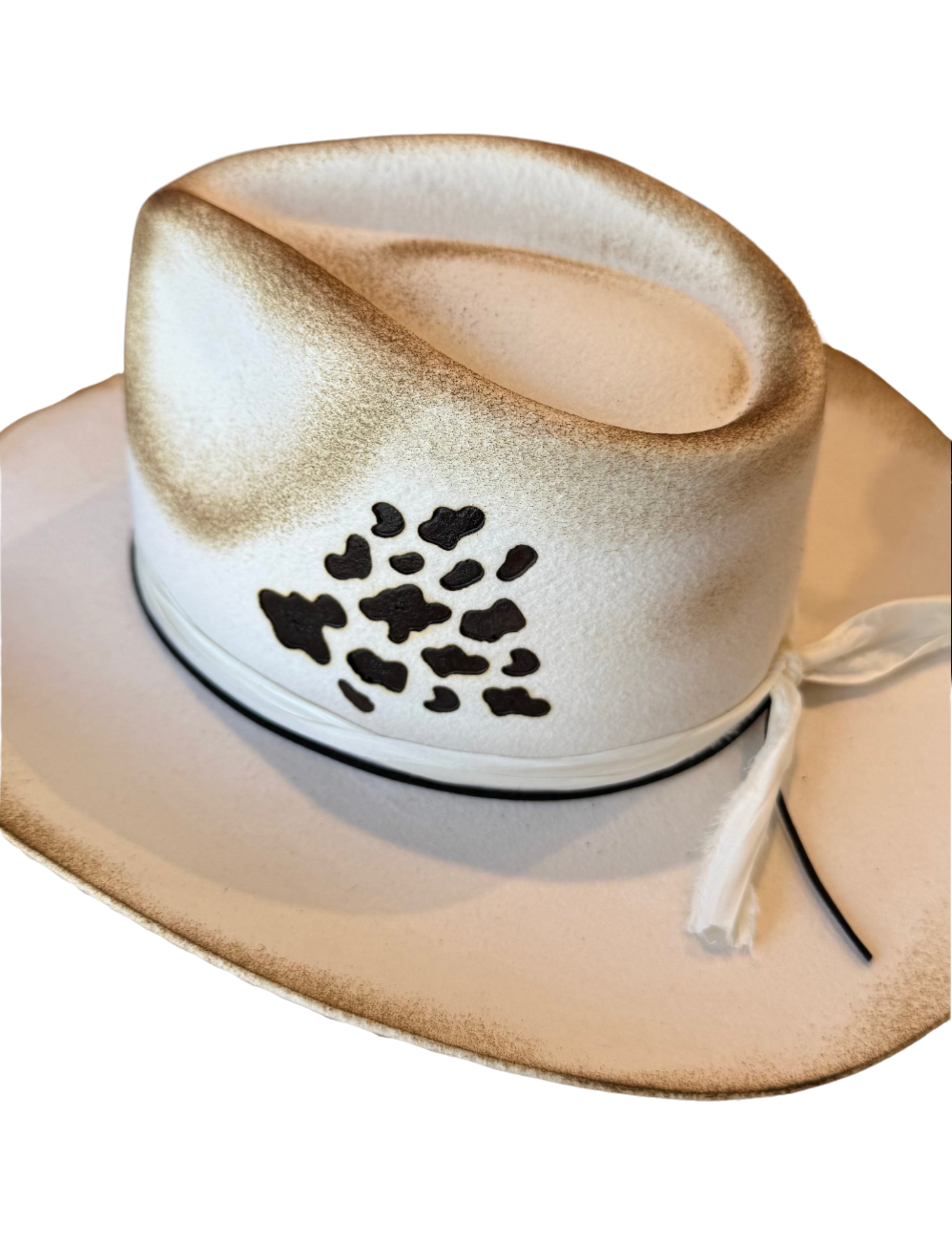 Cow Print Pre-Made Cowboy Hat