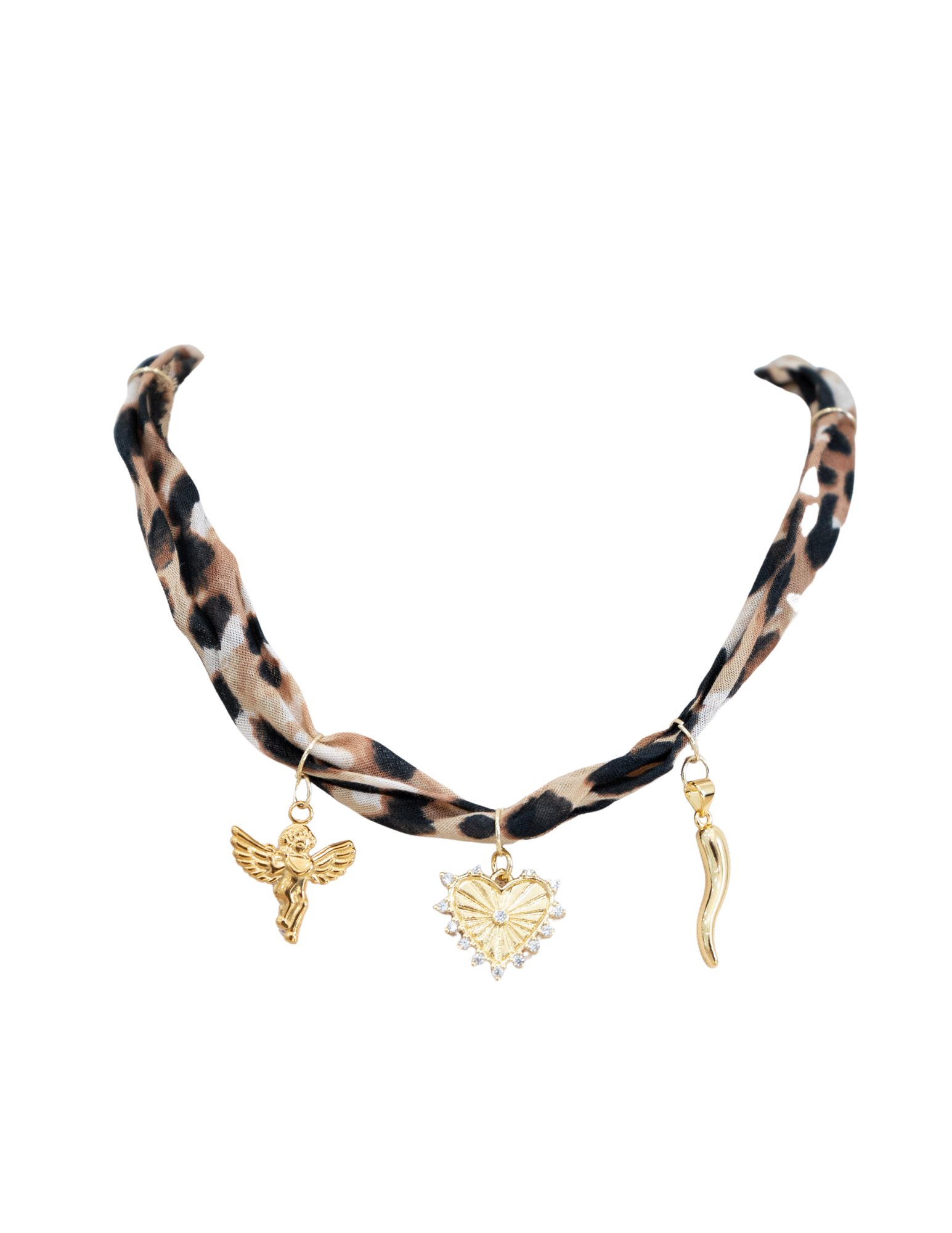 Leopard Bandana Charm Necklace