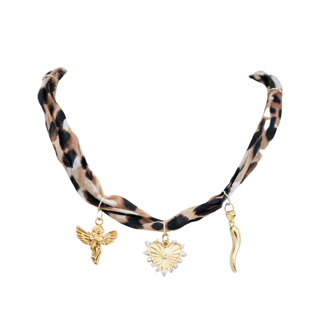 Leopard Bandana Charm Necklace