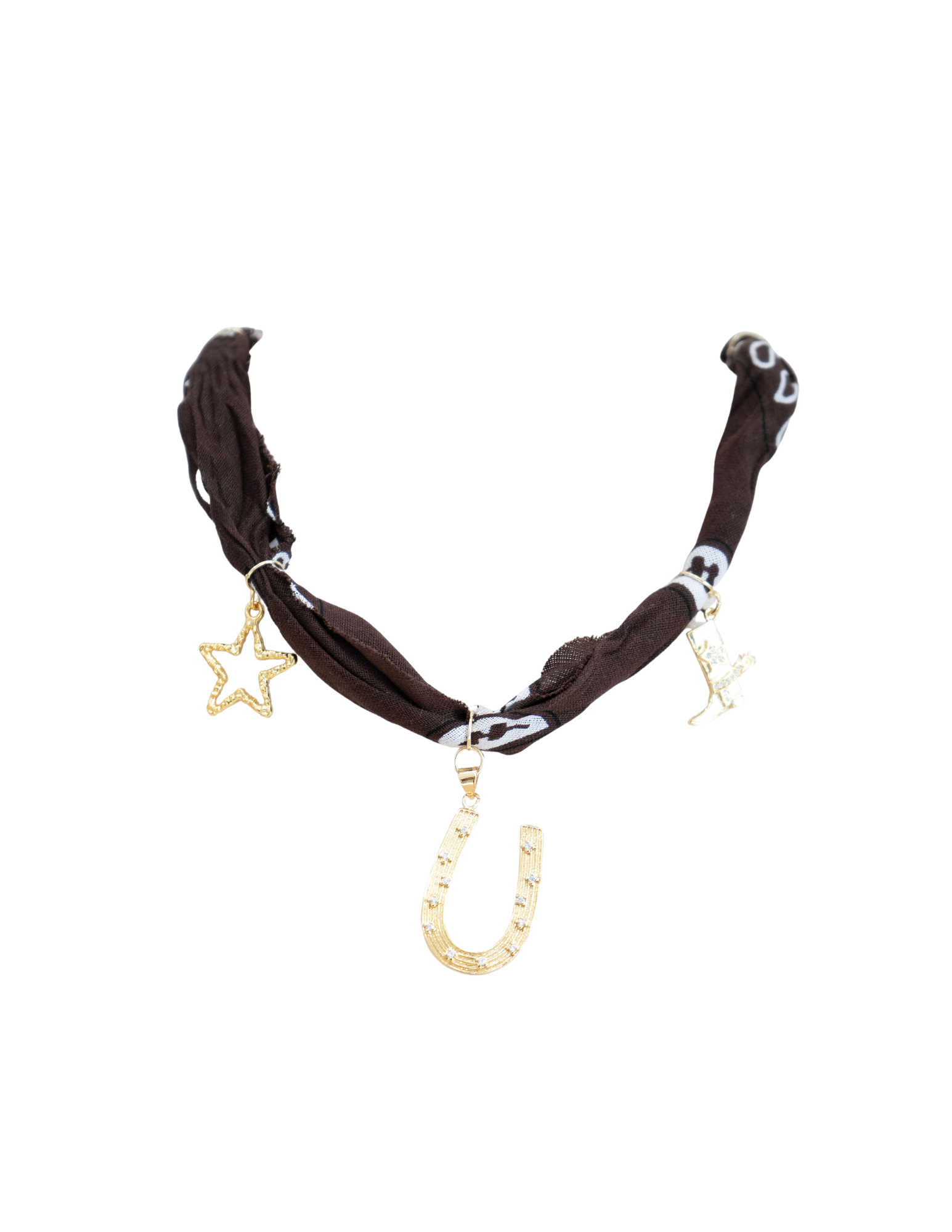 Horseshoe Bandana Charm Necklace