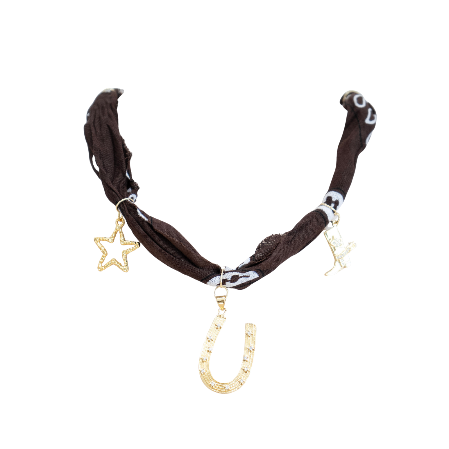 Horseshoe Bandana Charm Necklace