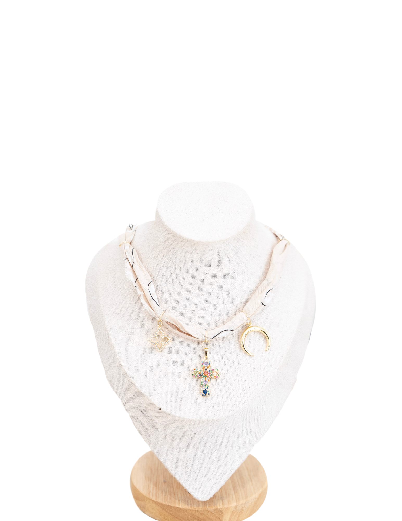 Tan Bandana Charm Necklace