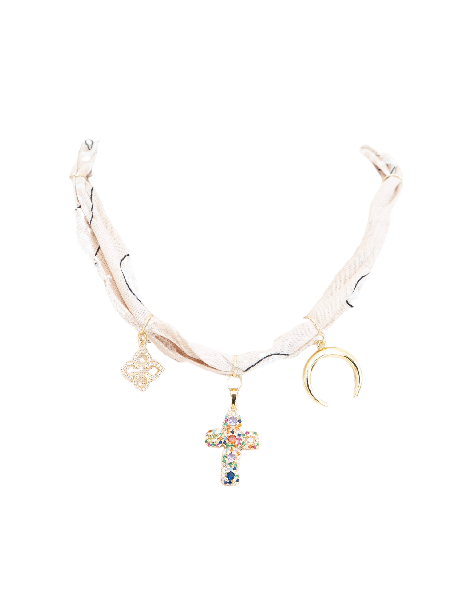 Tan Bandana Charm Necklace