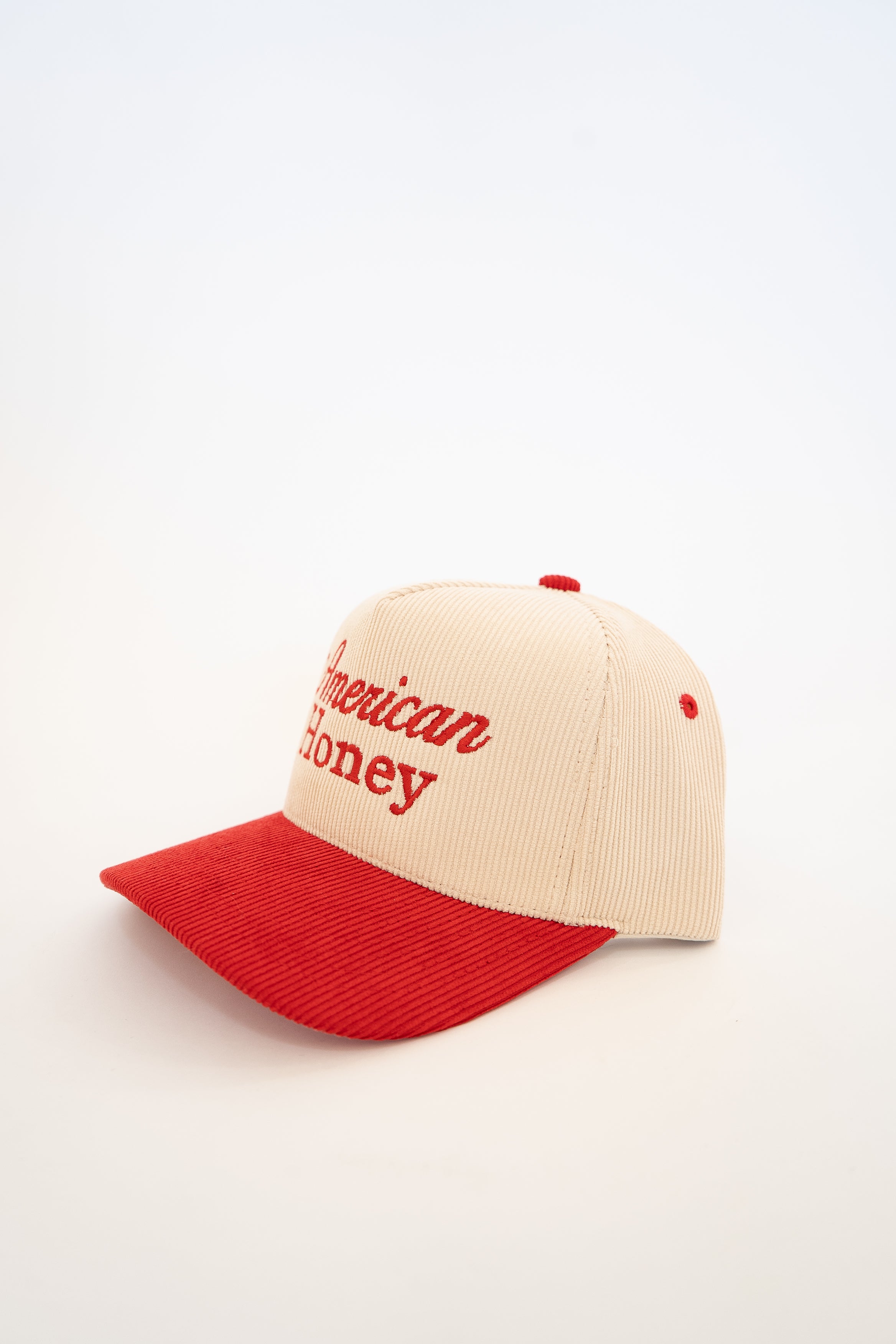 American Honey Red Canvas Trucker