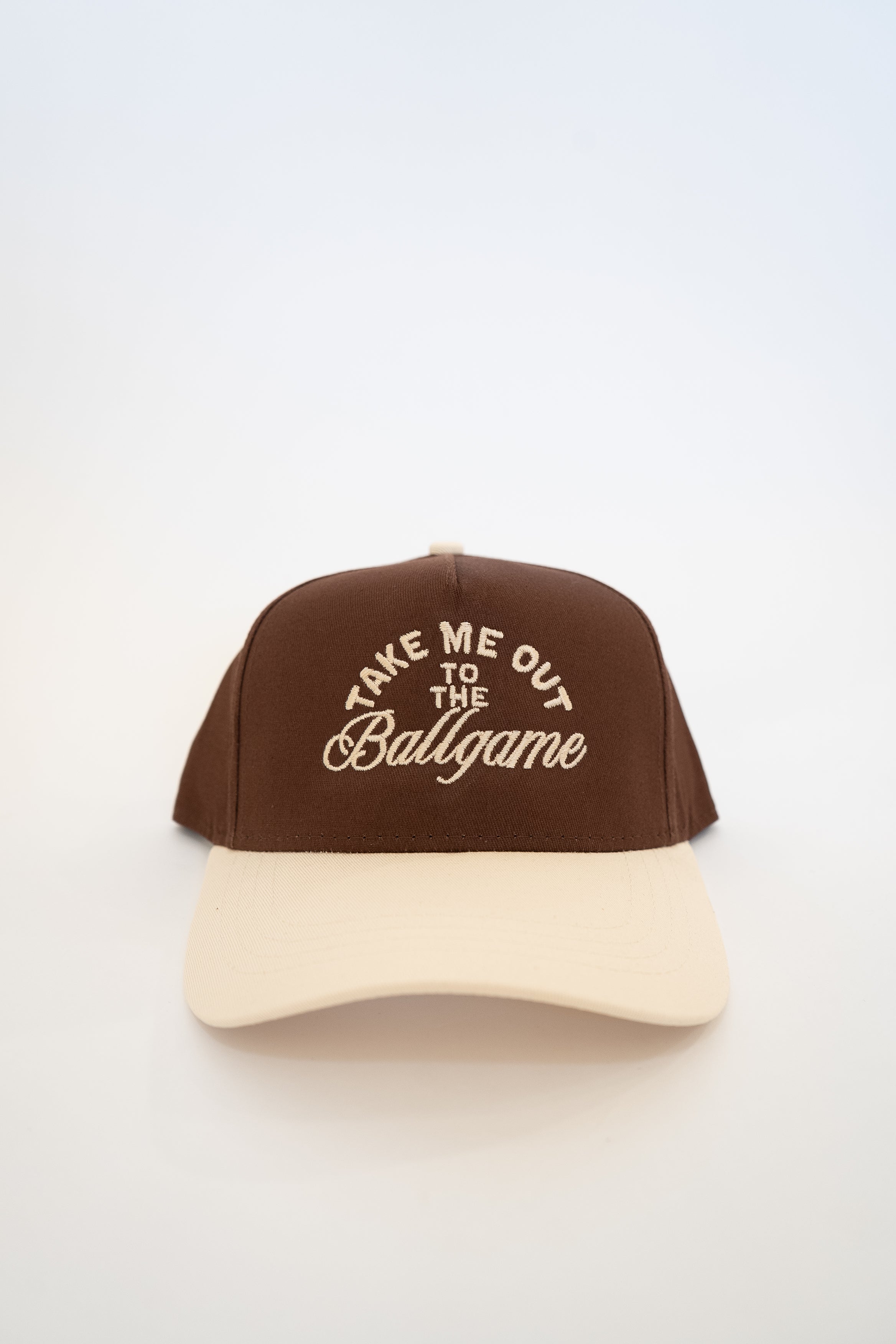 Take Me Out To The Ballgame Canvas Trucker - Brown