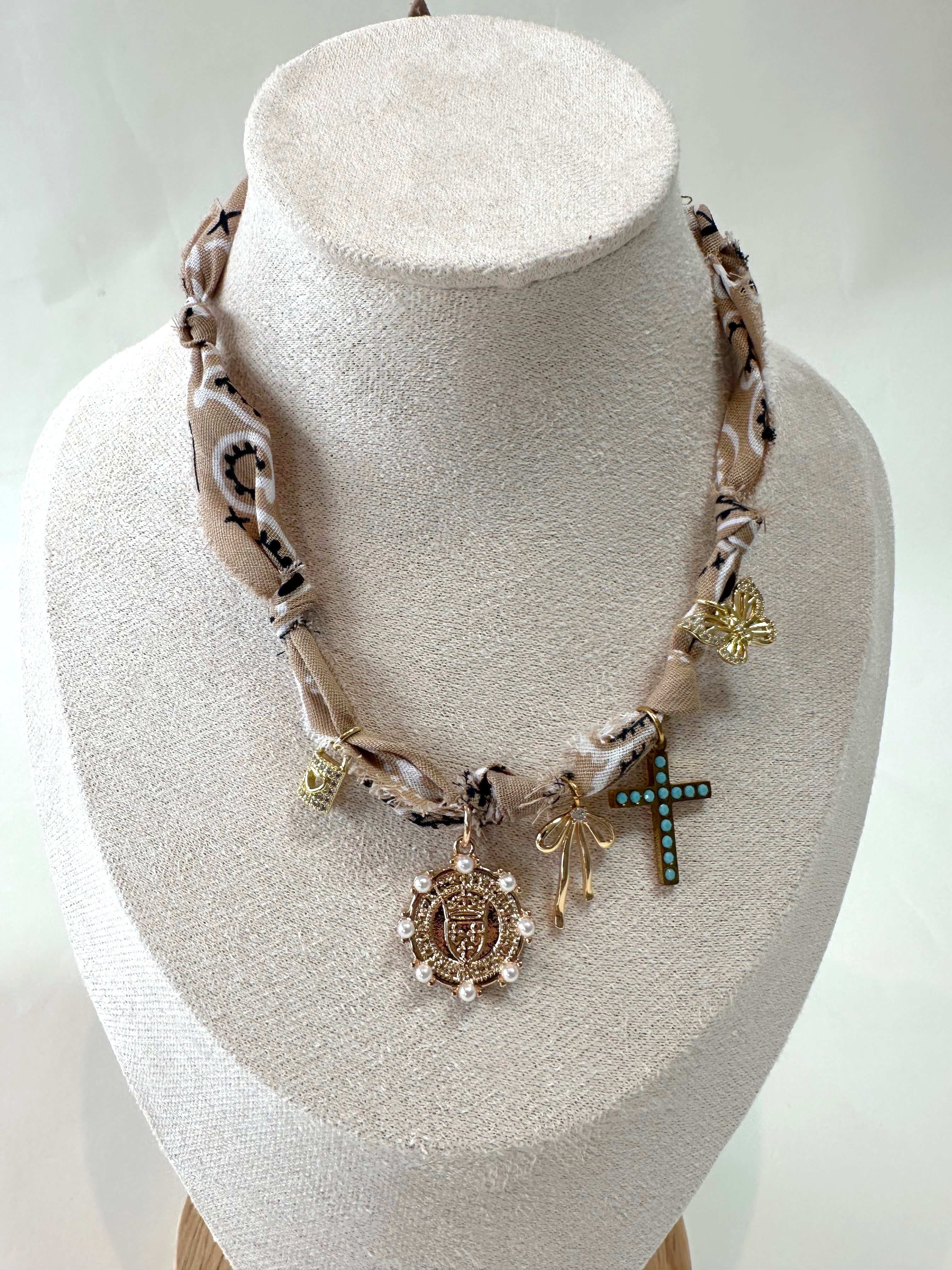 Desert Bandana Charm Necklace Pre-Made