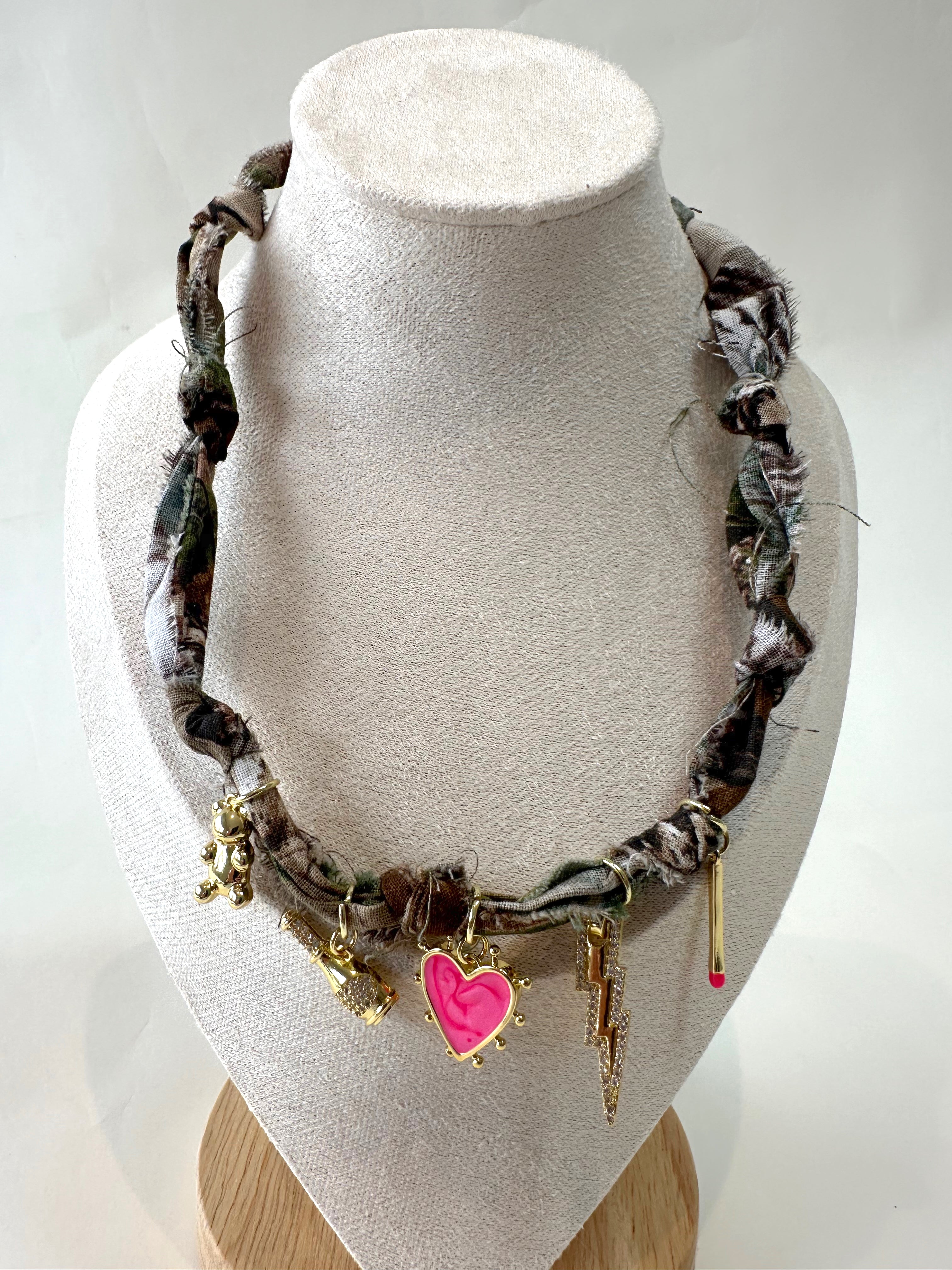 Camo Bandana Charm Necklace Pre-Made