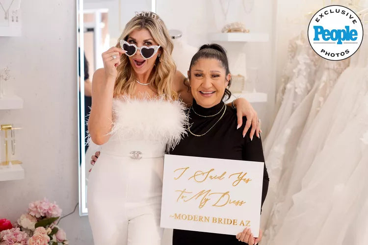 The Real Wives of Orange County, Alexis Bellino featured by People Magazine at Rancher Hat Bar. Alexis featured in white with heart shaped sunglasses posing 