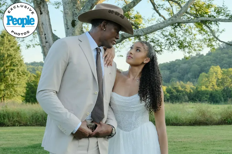 Trey Jemison and Alex Jean Glover Western Wedding Featuring Trey Wearing Custom Rancher Hat Bar Hat