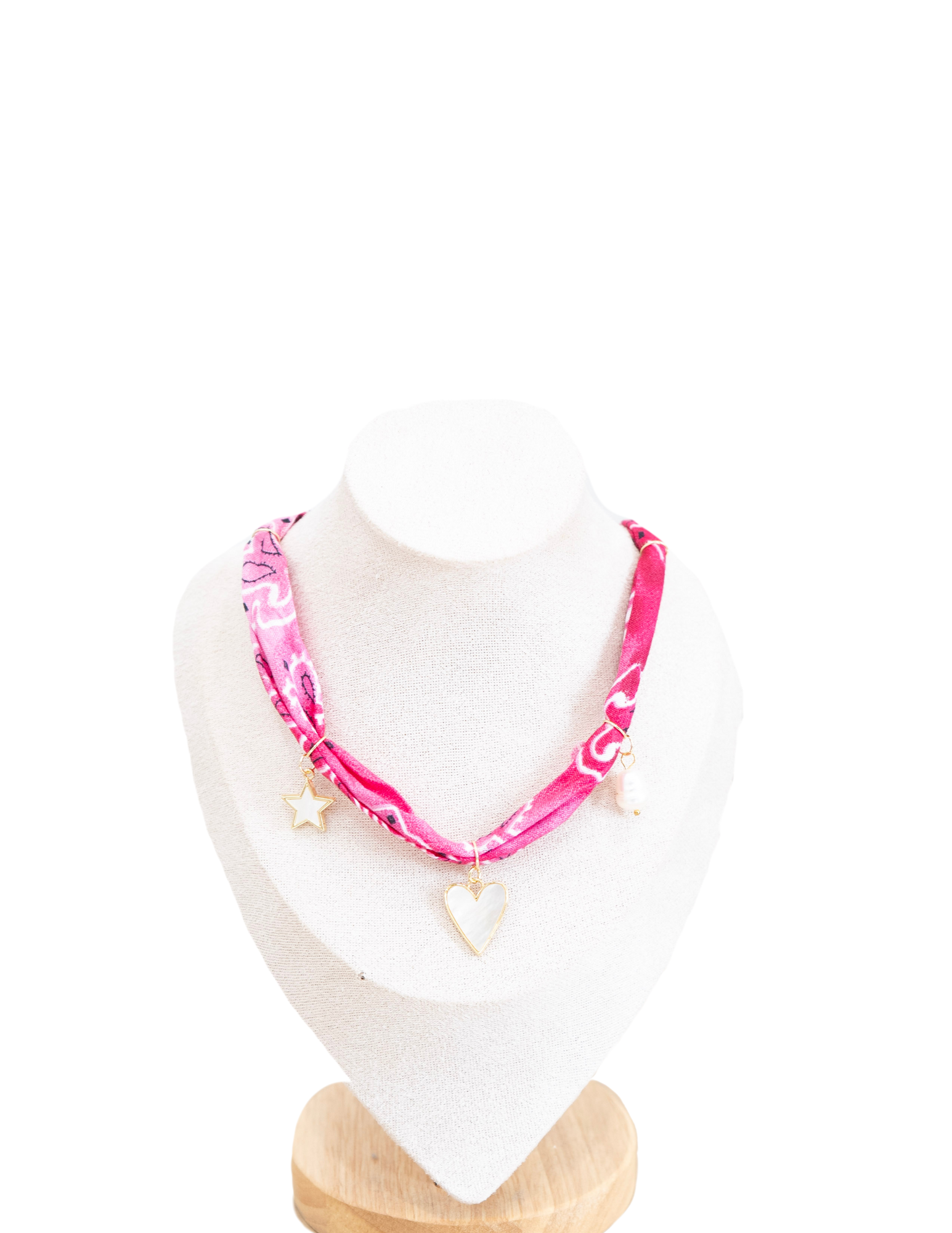 Pink Bandana Charm Necklace