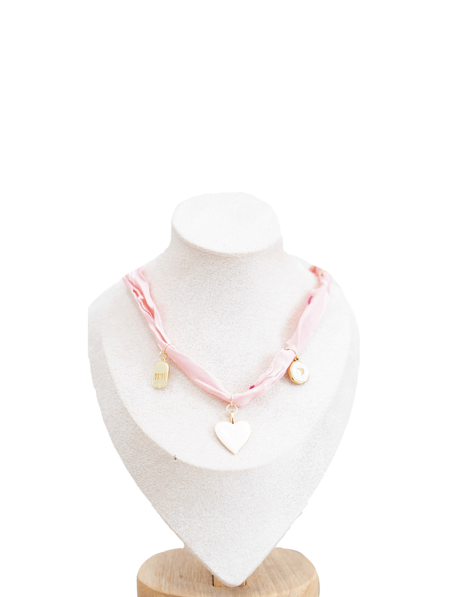 Blush Pink Bandana Charm Necklace