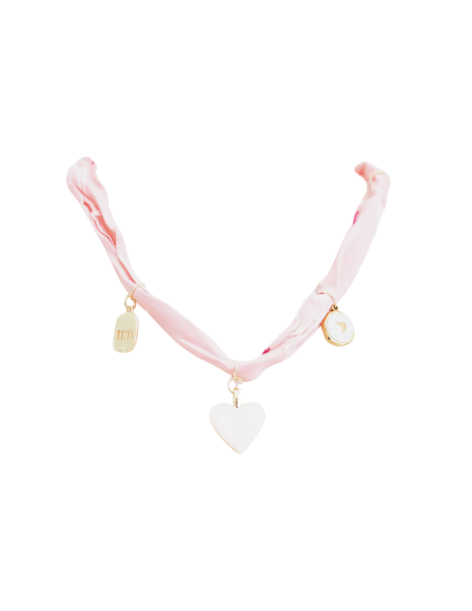 Blush Pink Bandana Charm Necklace