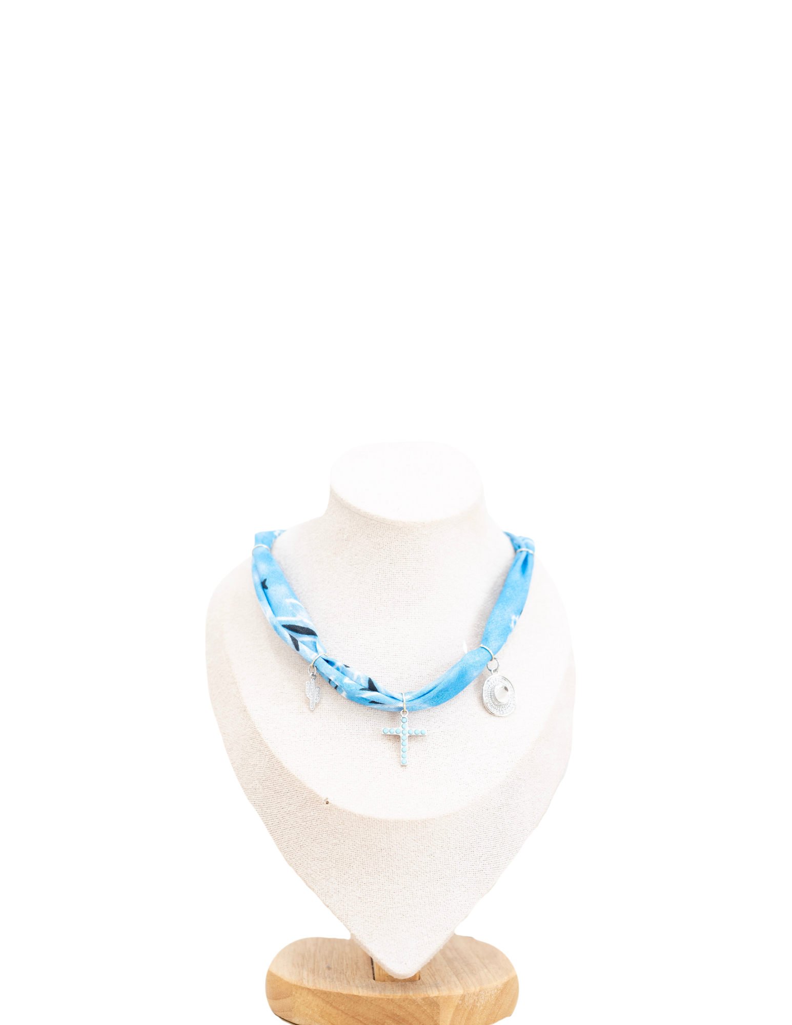 Blue Bandana Charm Necklace