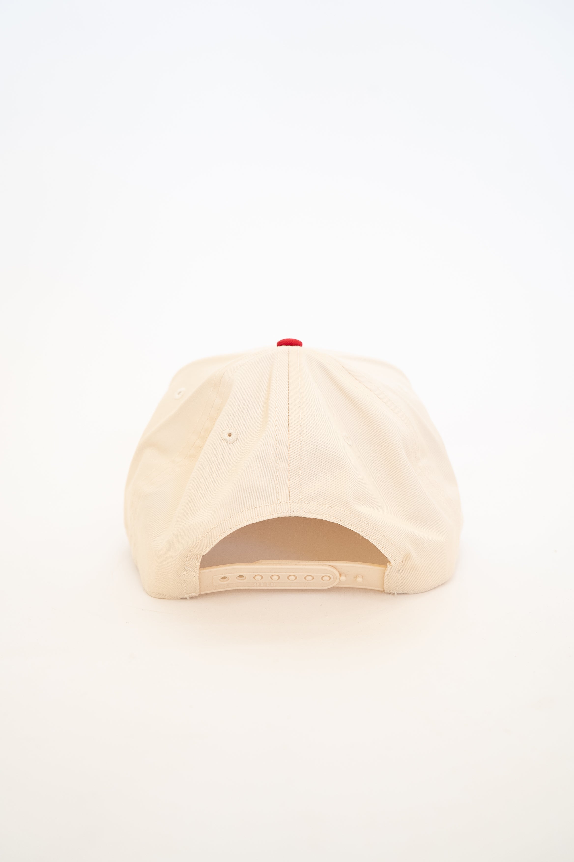 Cream And Red Smoke Show Canvas Trucker