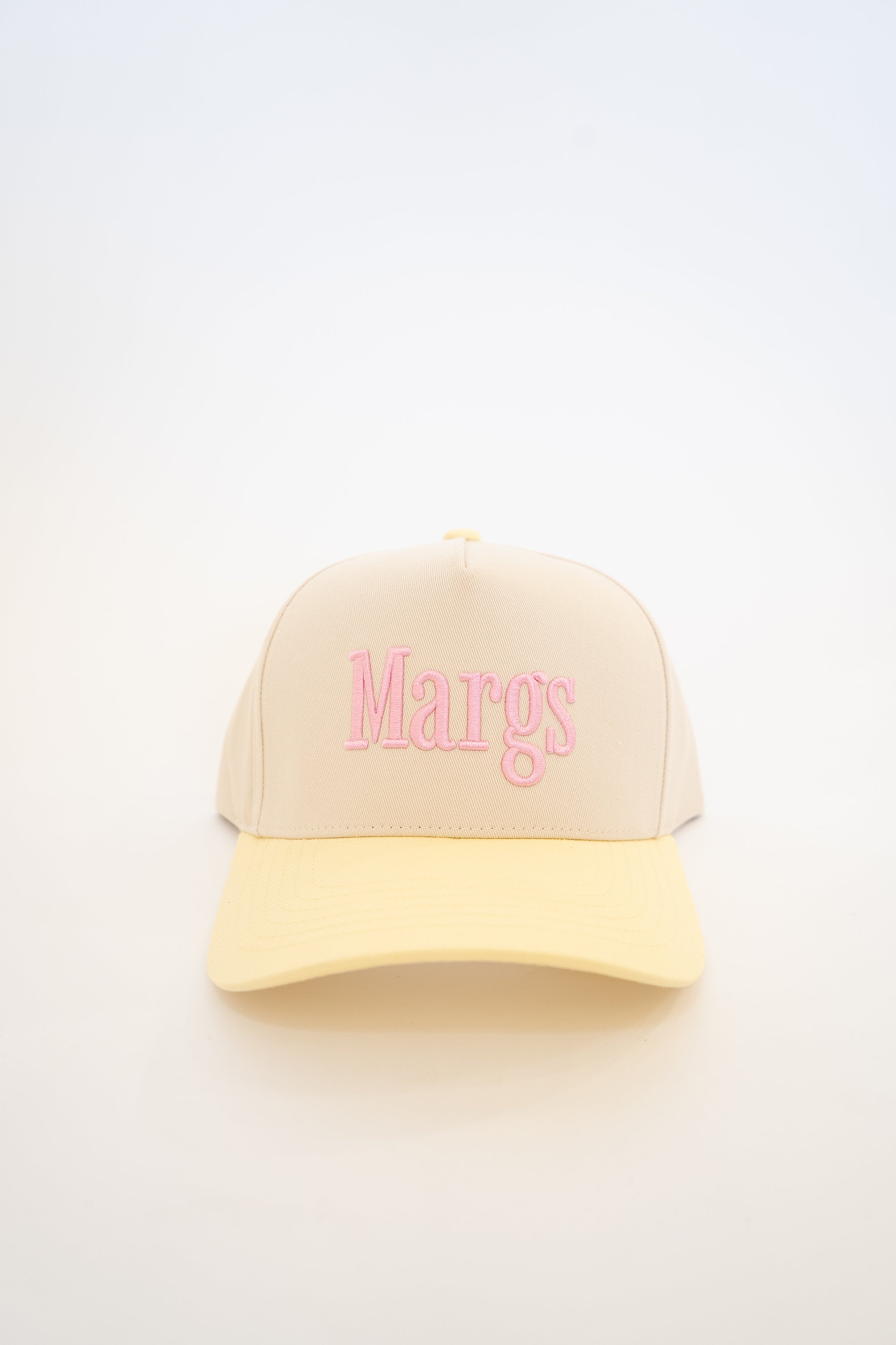 Margs Pink And Yellow Canvas Trucker