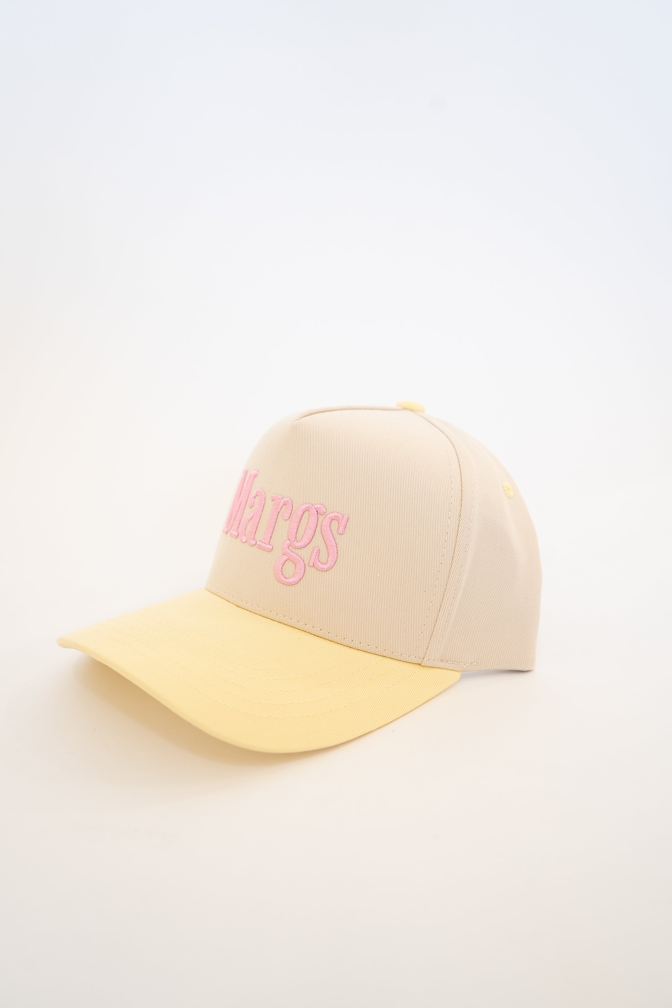 Margs Pink And Yellow Canvas Trucker