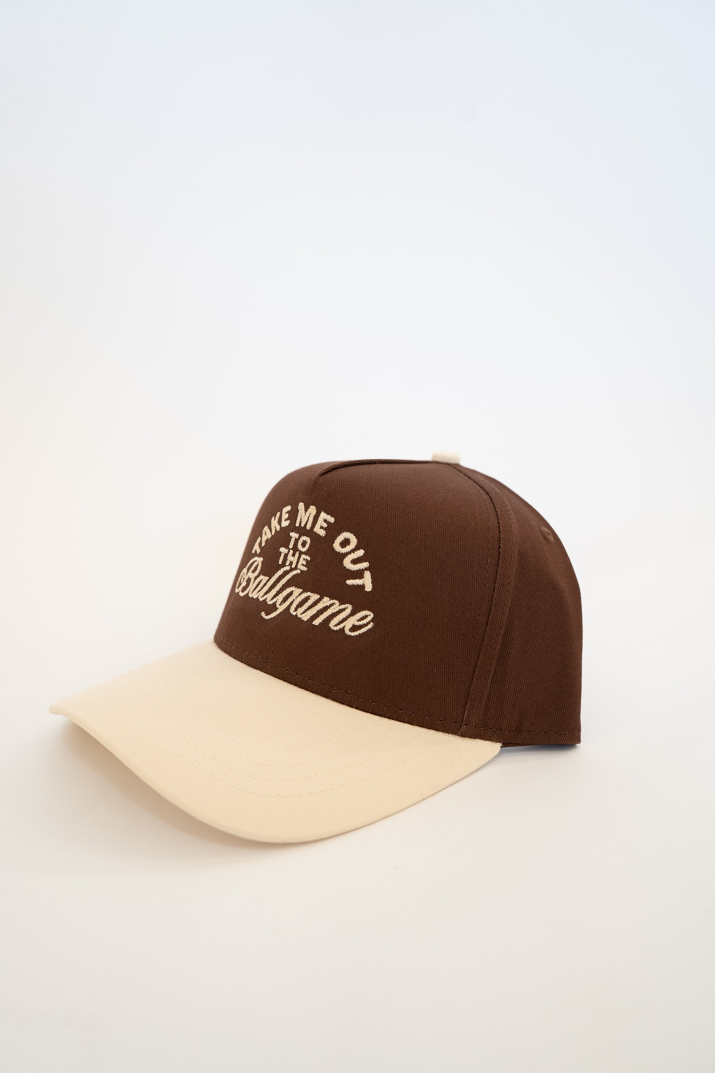 Take Me Out To The Ballgame Canvas Trucker - Brown