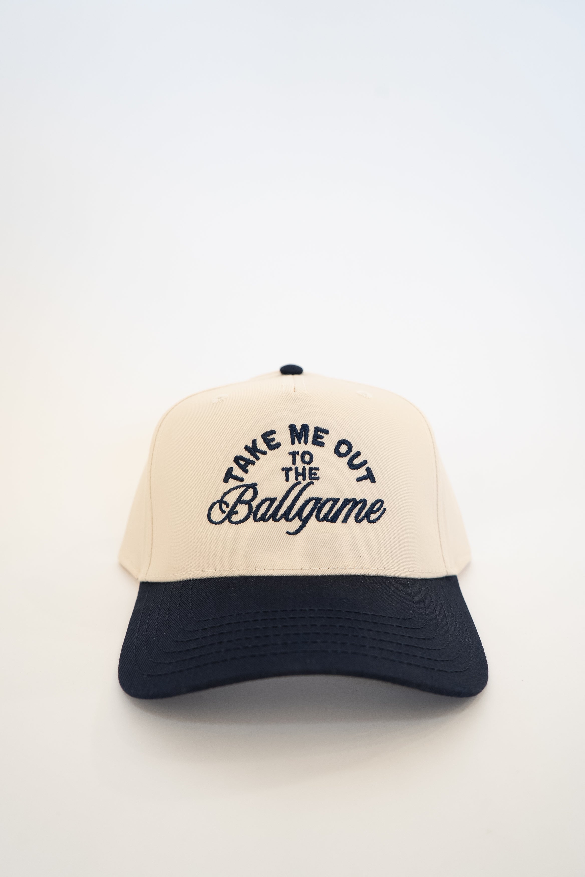 Take Me Out To The Ballgame Canvas Trucker - Navy
