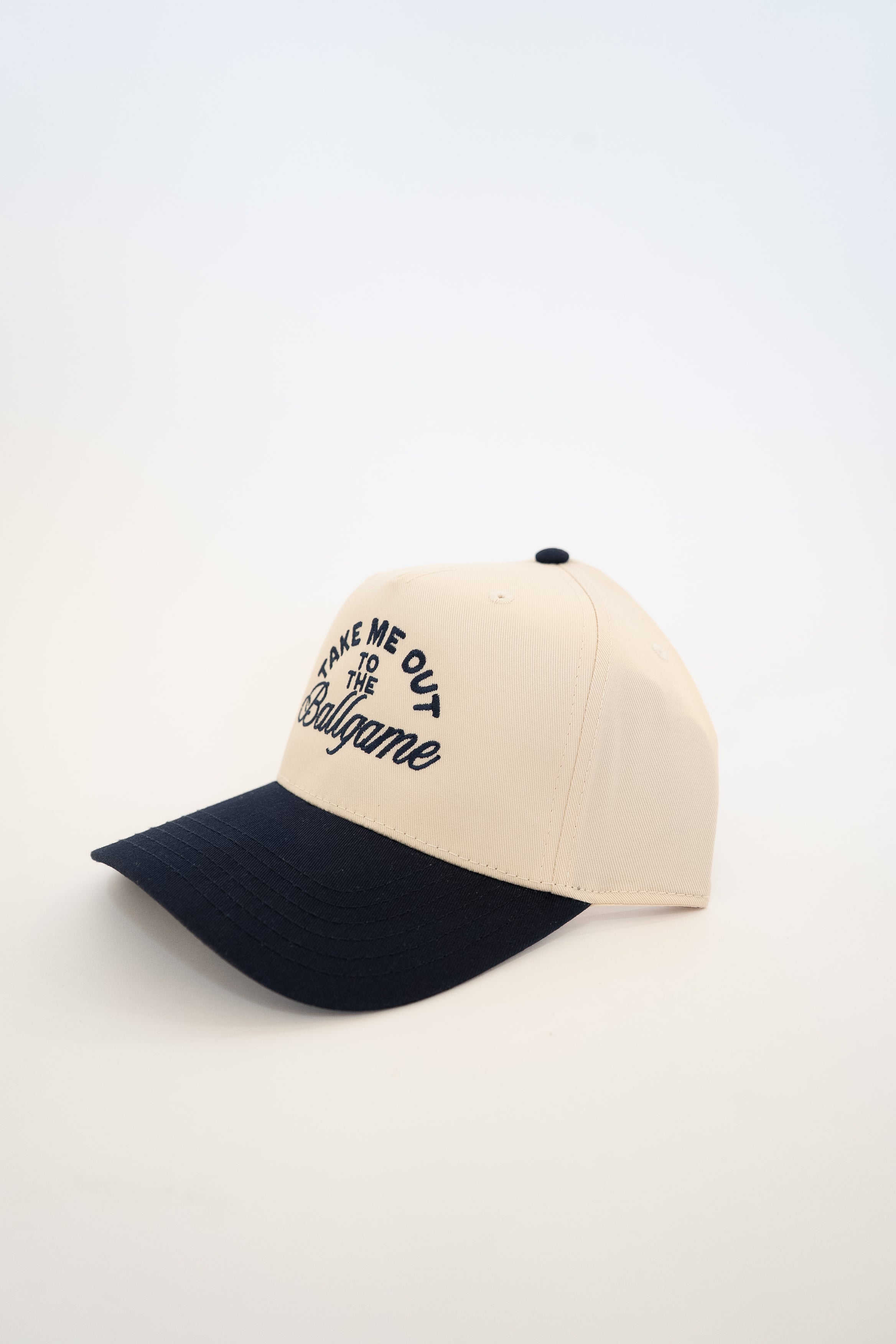 Take Me Out To The Ballgame Canvas Trucker - Navy